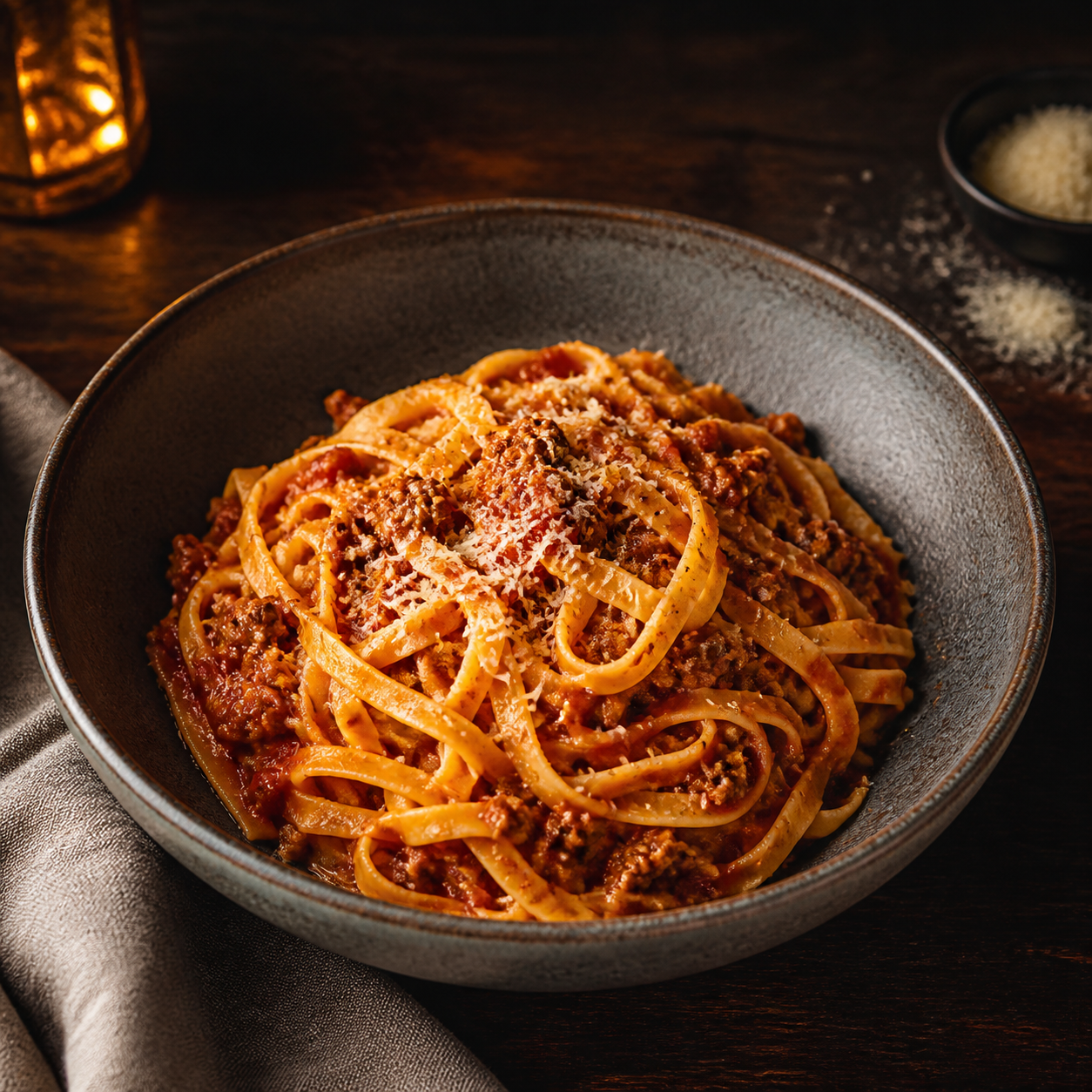 Piatto di tagliatelle al ragù